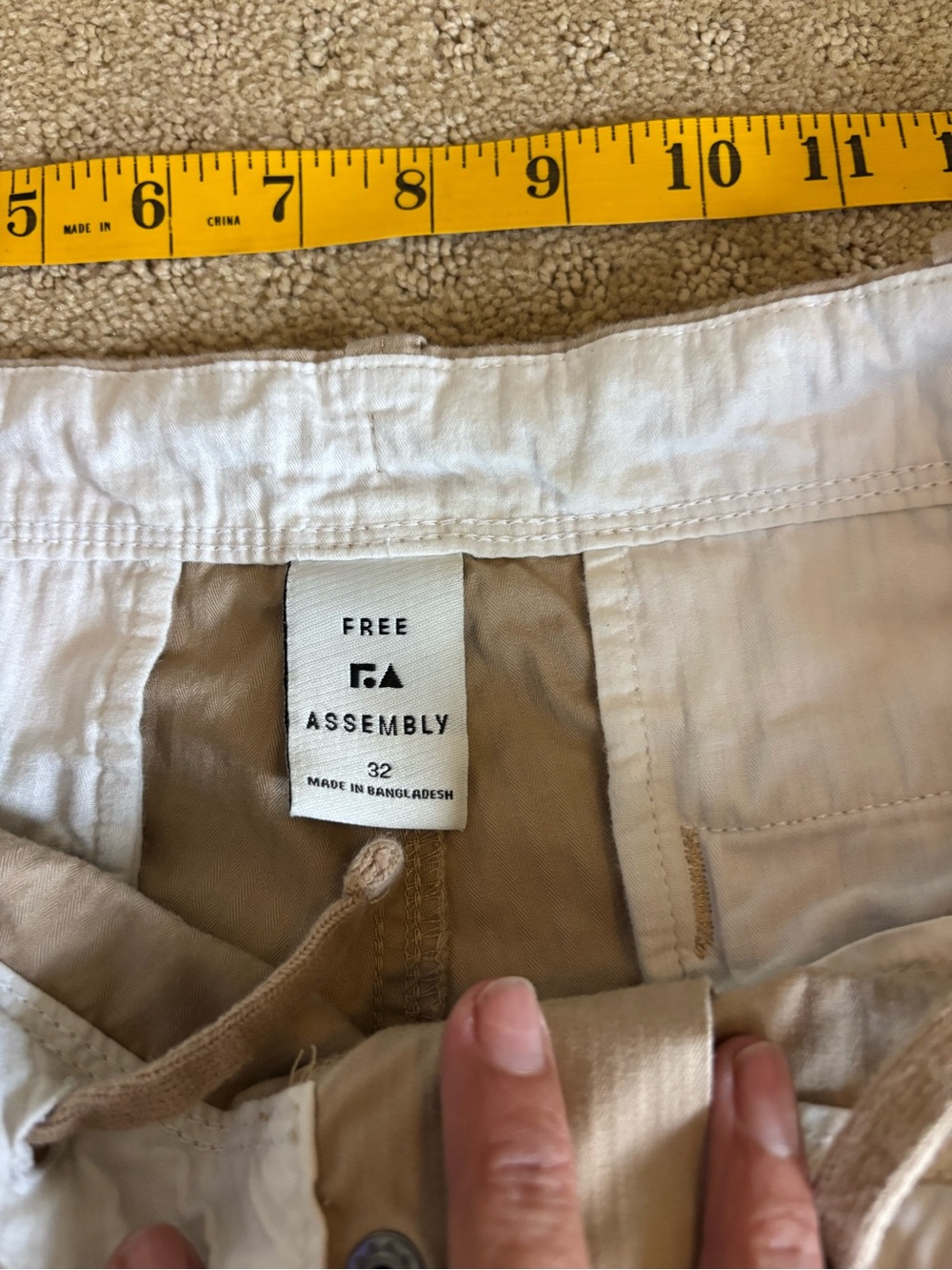 Men’s Free Assembly Beige Chino Shorts - 32